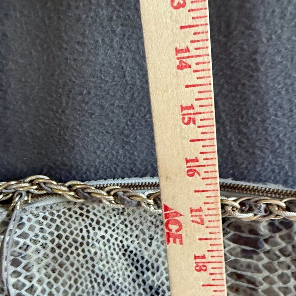 Elliott Lucca 100% Leather Snakeskin Print Hobo Satchel Shoulder Bag Gray - Picture 5 of 15